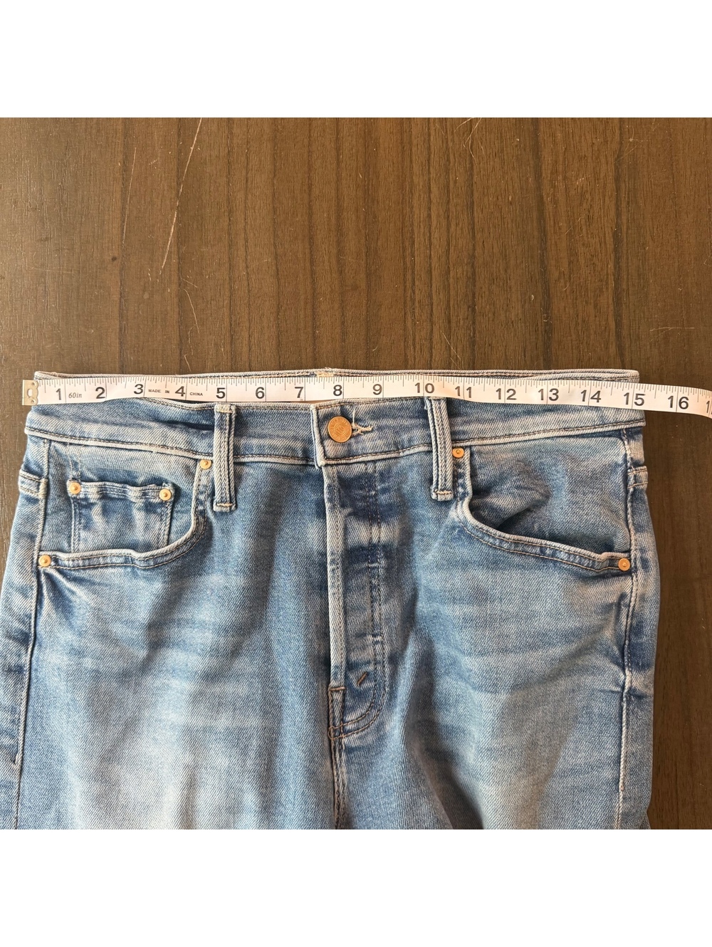 MOTHER The Tomcat Flood In Tasty Waves Color Button Down Blue Jeans - Picture 6 of 8